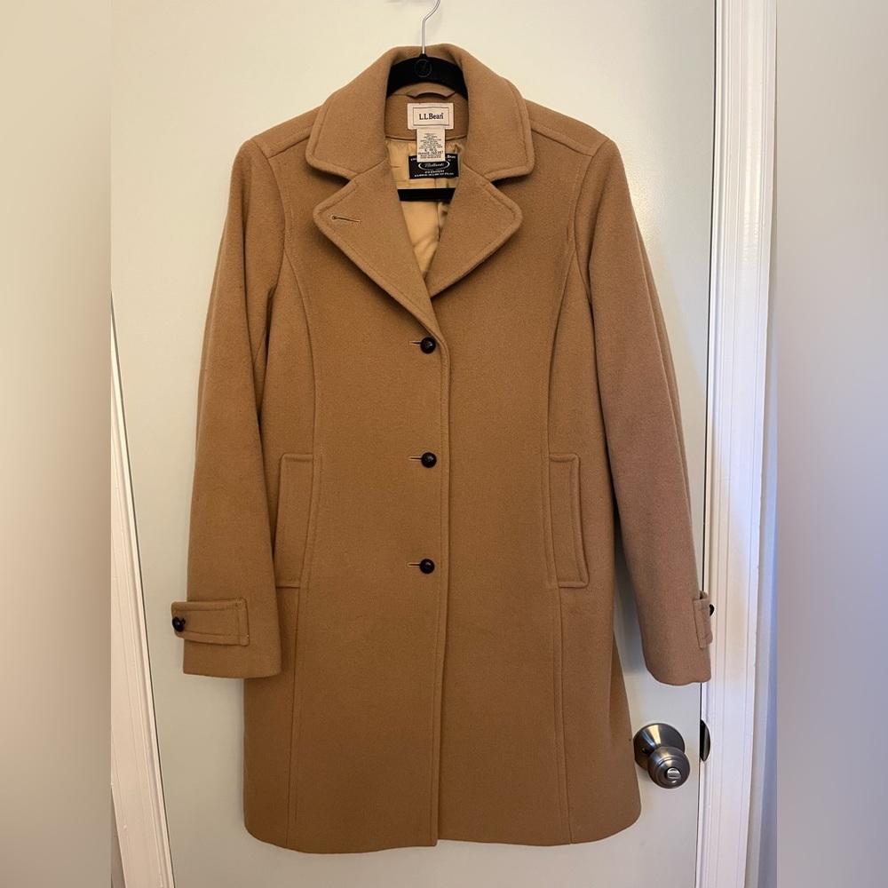 L.L. Bean Camel Long Wool Coat
